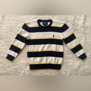 Polo by Ralph Lauren Blue and White Crewneck Sweater